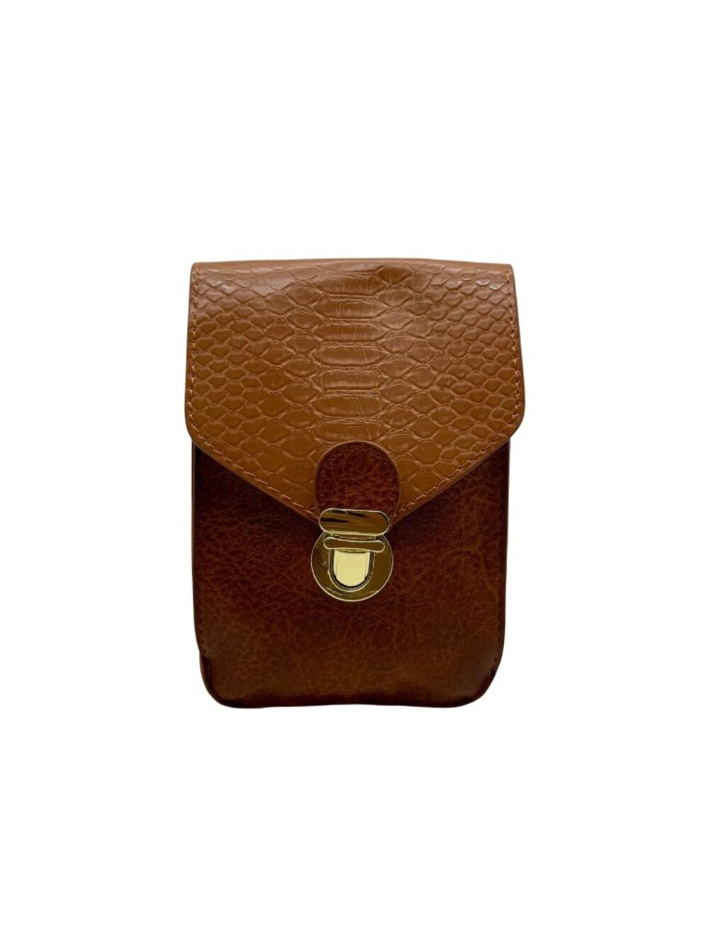 Brown Faux Leather Touchscreen Crossbody Phone Purse